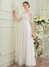 Load image into Gallery viewer, Illusion A-Line Jaelyn Dress Wedding Dresses Chiffon Floor-Length Wedding