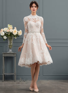 Lace Wedding Dresses Wedding A-Line Knee-Length Makenna Illusion Dress