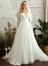 Load image into Gallery viewer, Dress Sequins Wedding V-neck Hazel Beading Train Wedding Dresses With Sweep A-Line