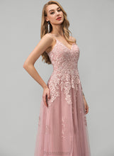 Load image into Gallery viewer, Prom Dresses Ball-Gown/Princess Rosie Floor-Length Lace With Tulle V-neck