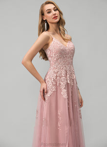 Prom Dresses Ball-Gown/Princess Rosie Floor-Length Lace With Tulle V-neck