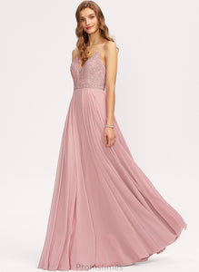 Tamara Floor-Length A-Line V-neck Chiffon Prom Dresses