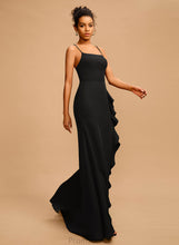 Load image into Gallery viewer, Ruffle Floor-Length Neckline Stretch Crepe Square With Kadence Prom Dresses Sheath/Column