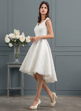 Load image into Gallery viewer, Lace With Bow(s) Dress Wedding Dresses A-Line Brooke Asymmetrical Wedding