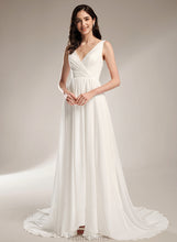 Load image into Gallery viewer, Wedding Train A-Line Court Wedding Dresses Pam V-neck Dress Lace With