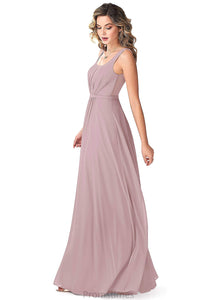 Sandra Natural Waist Sleeveless Scoop Floor Length A-Line/Princess Bridesmaid Dresses