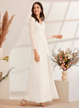 Load image into Gallery viewer, Floor-Length A-Line Dress Wedding Dresses With Mckenna V-neck Wedding Bow(s) Lace