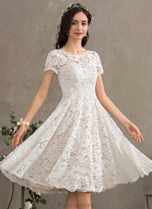 Wedding Dresses Knee-Length Scoop Madalyn Lace Neck A-Line Dress Wedding