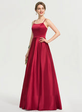 Load image into Gallery viewer, Gertie Square Prom Dresses Satin Neckline A-Line Floor-Length