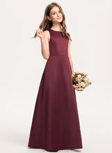 Load image into Gallery viewer, Junior Bridesmaid Dresses Neck Satin Floor-Length Scoop Cassidy A-Line