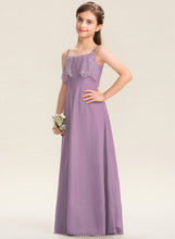 Load image into Gallery viewer, Ashanti Floor-Length Neckline Junior Bridesmaid Dresses Square Lace Chiffon A-Line