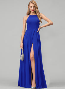 Scoop Prom Dresses Floor-Length Delilah Chiffon A-Line