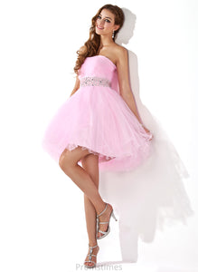 With Sweetheart Prom Dresses Sequins A-Line/Princess Amirah Short/Mini Beading Tulle