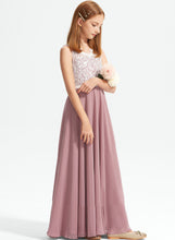 Load image into Gallery viewer, Magdalena Chiffon Lace Floor-Length V-neck A-Line Junior Bridesmaid Dresses