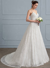 Load image into Gallery viewer, Lace Sweetheart With Wedding Train Sweep Wedding Dresses Jaelynn A-Line Dress Ruffle