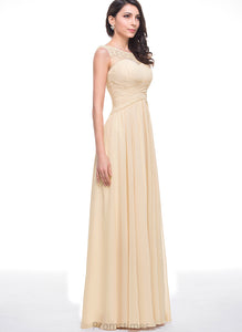 Flower(s) Floor-Length With Beading Scoop Ruffle Chiffon Prom Dresses A-Line Tulle Juliette