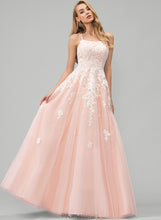 Load image into Gallery viewer, Floor-Length Ball-Gown/Princess Tulle With Square Prom Dresses Sequins Lace Caitlyn