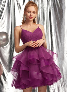 Alana Tulle Ball-Gown/Princess Short/Mini V-neck Prom Dresses