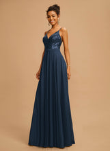 Load image into Gallery viewer, Prom Dresses Floor-Length Sequined V-neck Chiffon A-Line Sequins With Marina