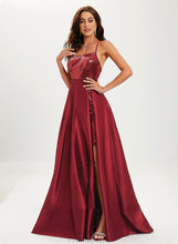 Load image into Gallery viewer, Neck Sequins Raegan Train With Ball-Gown/Princess Scoop Sweep Prom Dresses Satin