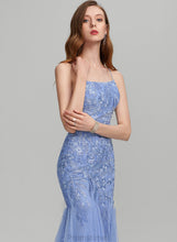 Load image into Gallery viewer, Tara Square Trumpet/Mermaid Prom Dresses Train Neckline Tulle Sequins Sweep With