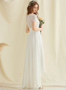 A-Line V-neck Wedding Erin Asymmetrical Wedding Dresses Dress Chiffon Lace