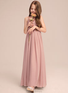 A-Line Ruffle Chiffon With Neck Junior Bridesmaid Dresses Floor-Length Charlotte Scoop