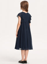 Load image into Gallery viewer, With Junior Bridesmaid Dresses Knee-Length Neck Chiffon A-Line Jayla Scoop Beading