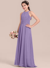 Load image into Gallery viewer, Breanna Floor-Length Ruffle Scoop Chiffon Neck Junior Bridesmaid Dresses A-Line With