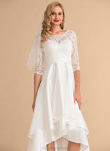 Load image into Gallery viewer, Scoop Neck Wedding Dresses Asymmetrical Dress Satin Wedding Lace A-Line Salome