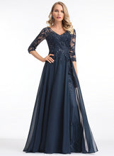 Load image into Gallery viewer, Sara A-Line Prom Dresses Chiffon With Floor-Length Sequins Lace V-neck