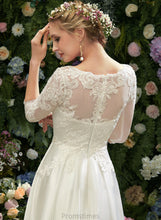 Load image into Gallery viewer, Illusion Madisyn Wedding Dresses Tea-Length With Wedding A-Line Dress Lace