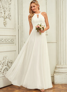 A-Line Wedding Floor-Length Dress Chiffon Scoop Wedding Dresses Frederica