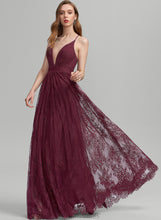 Load image into Gallery viewer, Front A-Line With V-neck Lace Prom Dresses Floor-Length Jenny Split