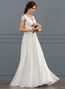 V-neck Wedding Dresses Dress A-Line Lace Rachel With Wedding Floor-Length Chiffon Ruffle