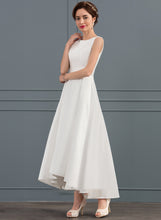 Load image into Gallery viewer, Wedding A-Line Wedding Dresses Square Satin Neckline Dress Scarlet Asymmetrical