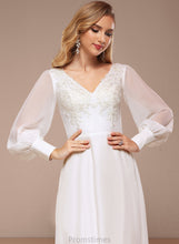 Load image into Gallery viewer, V-neck Wedding Chiffon Laurel A-Line Lace Sequins Floor-Length Dress Wedding Dresses With