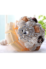 Load image into Gallery viewer, Elegant Round Satin/Brooch Bridal Bouquets