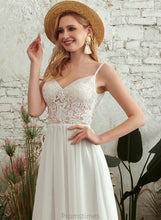 Load image into Gallery viewer, Split V-neck Beading Dress Zoe A-Line Floor-Length Wedding Dresses Front Wedding With