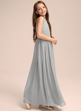 Load image into Gallery viewer, Neck Chiffon Scoop Junior Bridesmaid Dresses With A-Line Floor-Length Jaelynn Ruffle