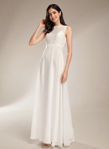 Floor-Length Neck A-Line Scoop Wedding Dresses Joanna Wedding With Dress Lace