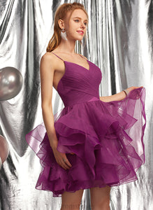 Alana Tulle Ball-Gown/Princess Short/Mini V-neck Prom Dresses