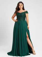 Load image into Gallery viewer, A-Line Sweep Off-the-Shoulder Chiffon Prom Dresses Train Anabelle With Sequins Lace