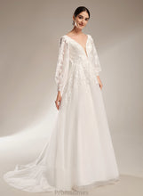 Load image into Gallery viewer, Train With Wedding Sequins Ball-Gown/Princess Dress Chapel Wedding Dresses V-neck Laylah