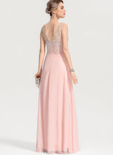 Load image into Gallery viewer, A-Line With Mariah Beading Prom Dresses V-neck Floor-Length Chiffon Sequins