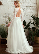 Load image into Gallery viewer, Dress Sequins Wedding V-neck Hazel Beading Train Wedding Dresses With Sweep A-Line