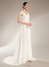 Load image into Gallery viewer, Court Bow(s) Dress V-neck A-Line Wedding Train Wedding Dresses With Brooke