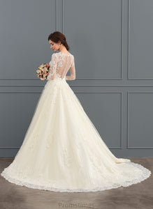 Lace Cora Wedding Dresses Train Court Wedding Dress Ball-Gown/Princess Tulle Illusion