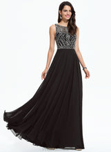 Load image into Gallery viewer, With Beading Nataly Neck Prom Dresses Floor-Length Sequins Scoop Chiffon A-Line