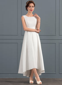 Asymmetrical Wedding Dresses Wedding Esmeralda A-Line Satin Dress Square